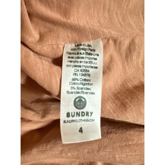 Sundry Women's V-Neck Short Sleeve Stretch Ruched Mini Dress Size XL Pink NWT - Picture 8 of 9